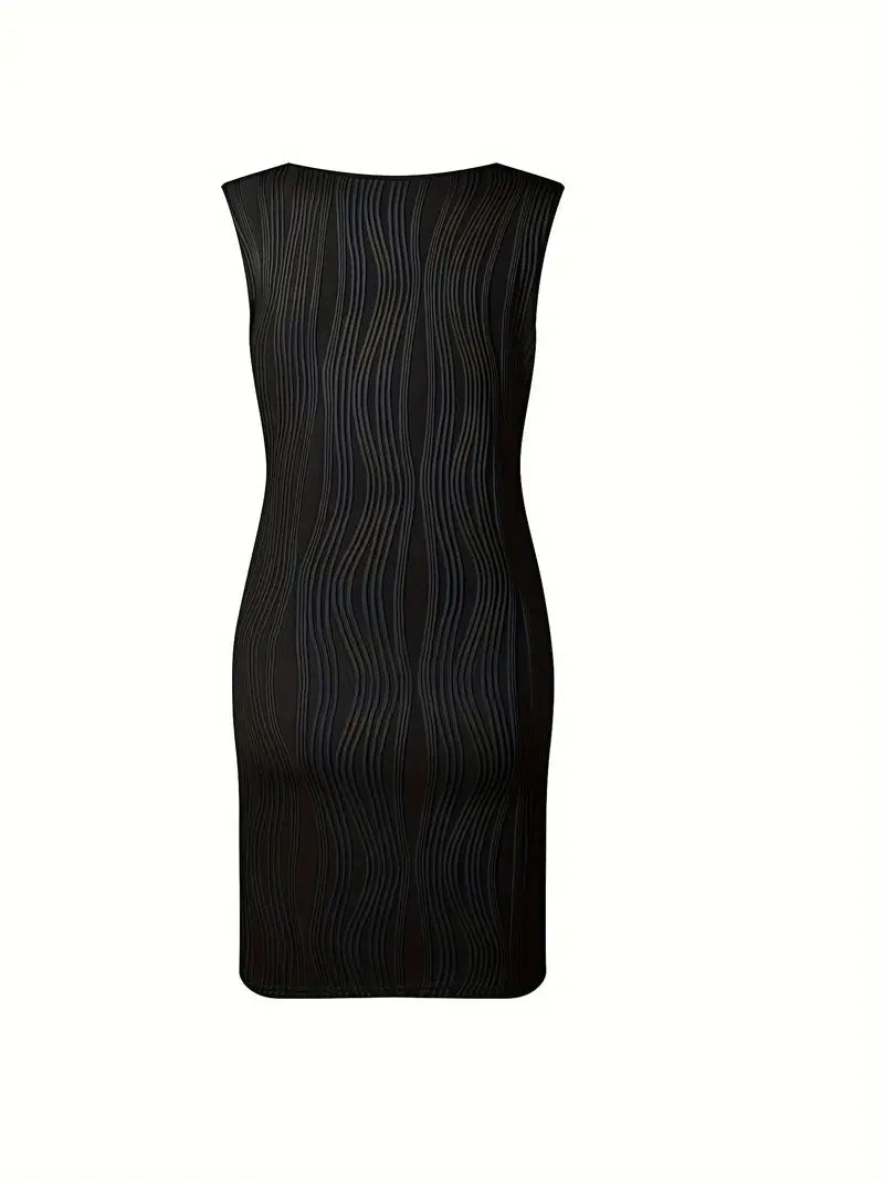 Robe mini trapèze à col en V femme