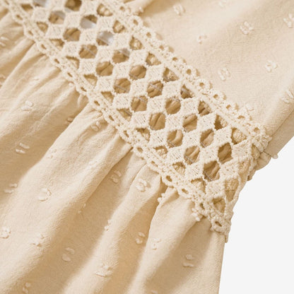 Robe mini trapèze à col en V pour femme