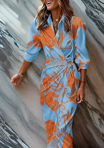 Robe portefeuille midi femme