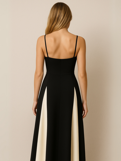 Robe Portofino élégante à panneaux contrastés