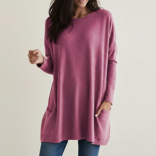 Robe pull oversize avec poches pour femme