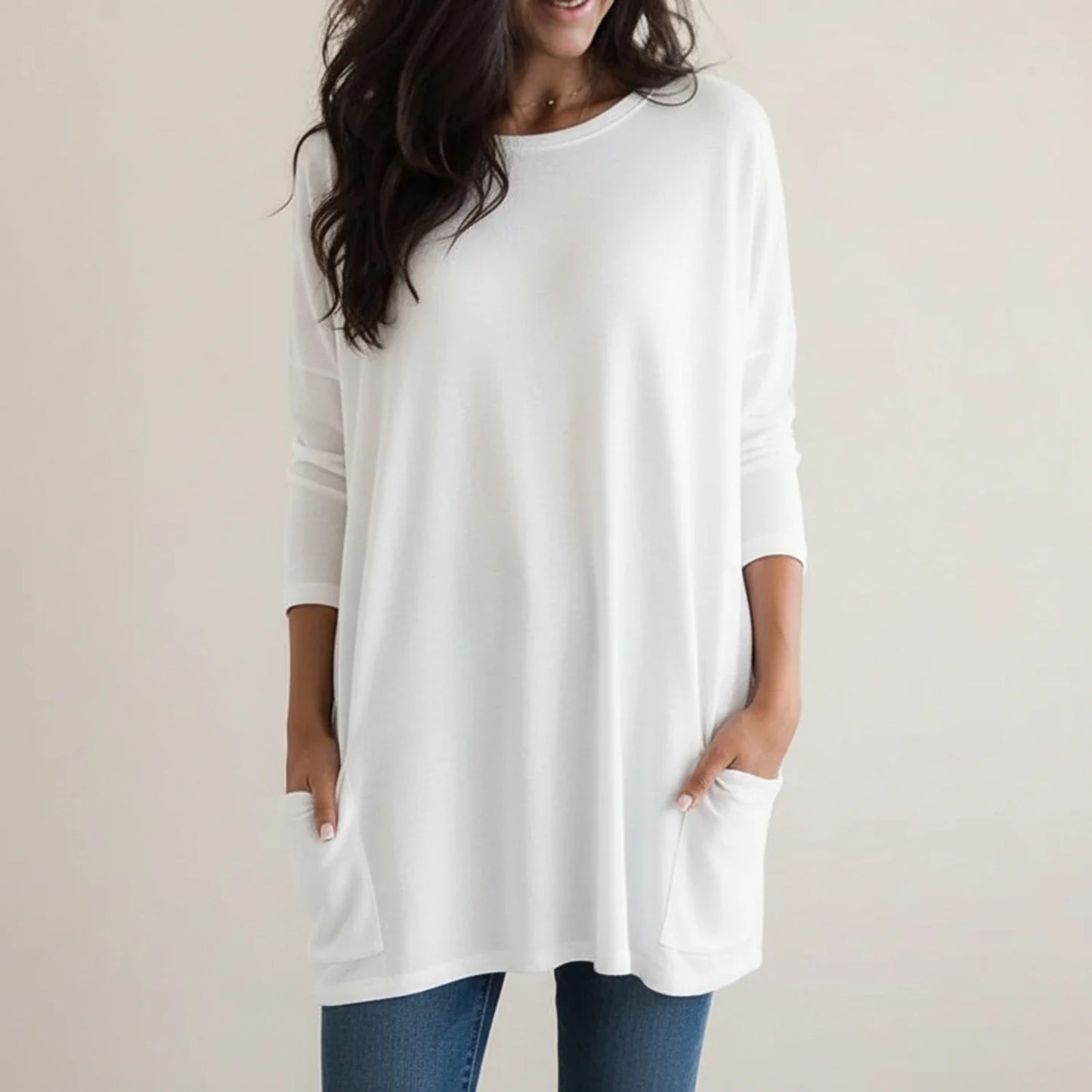 Robe pull oversize avec poches pour femme