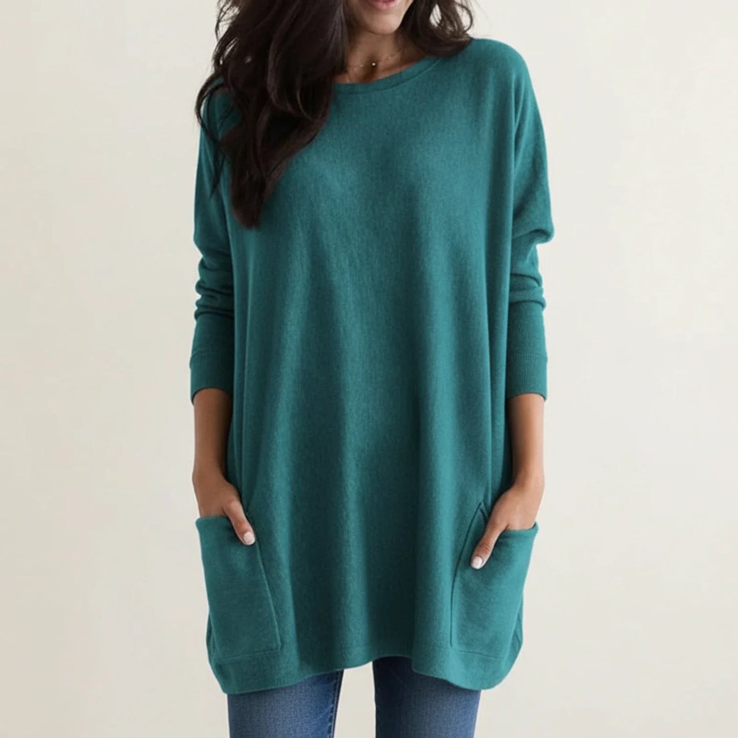 Robe pull oversize avec poches pour femme
