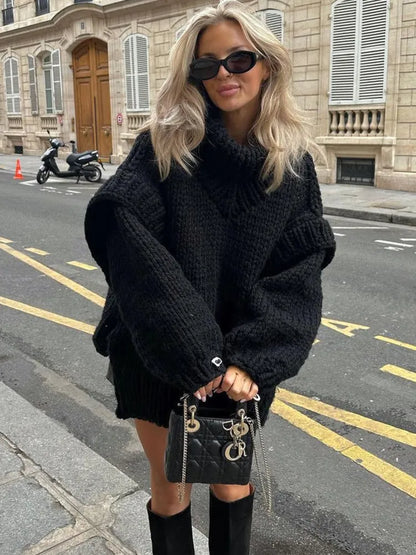 Robe pull oversize en maille pour femme