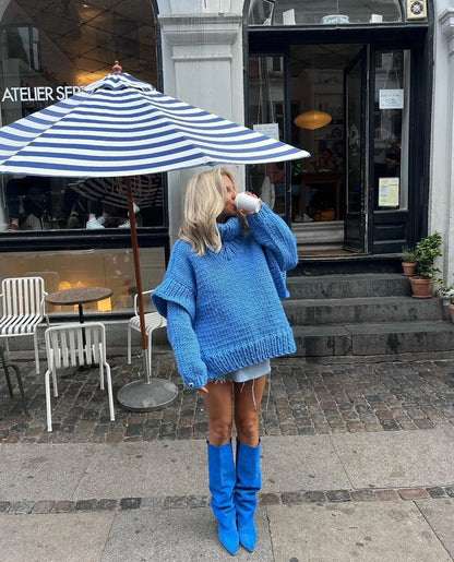 Robe pull oversize en maille pour femme
