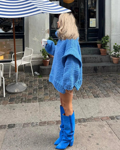 Robe pull oversize en maille pour femme
