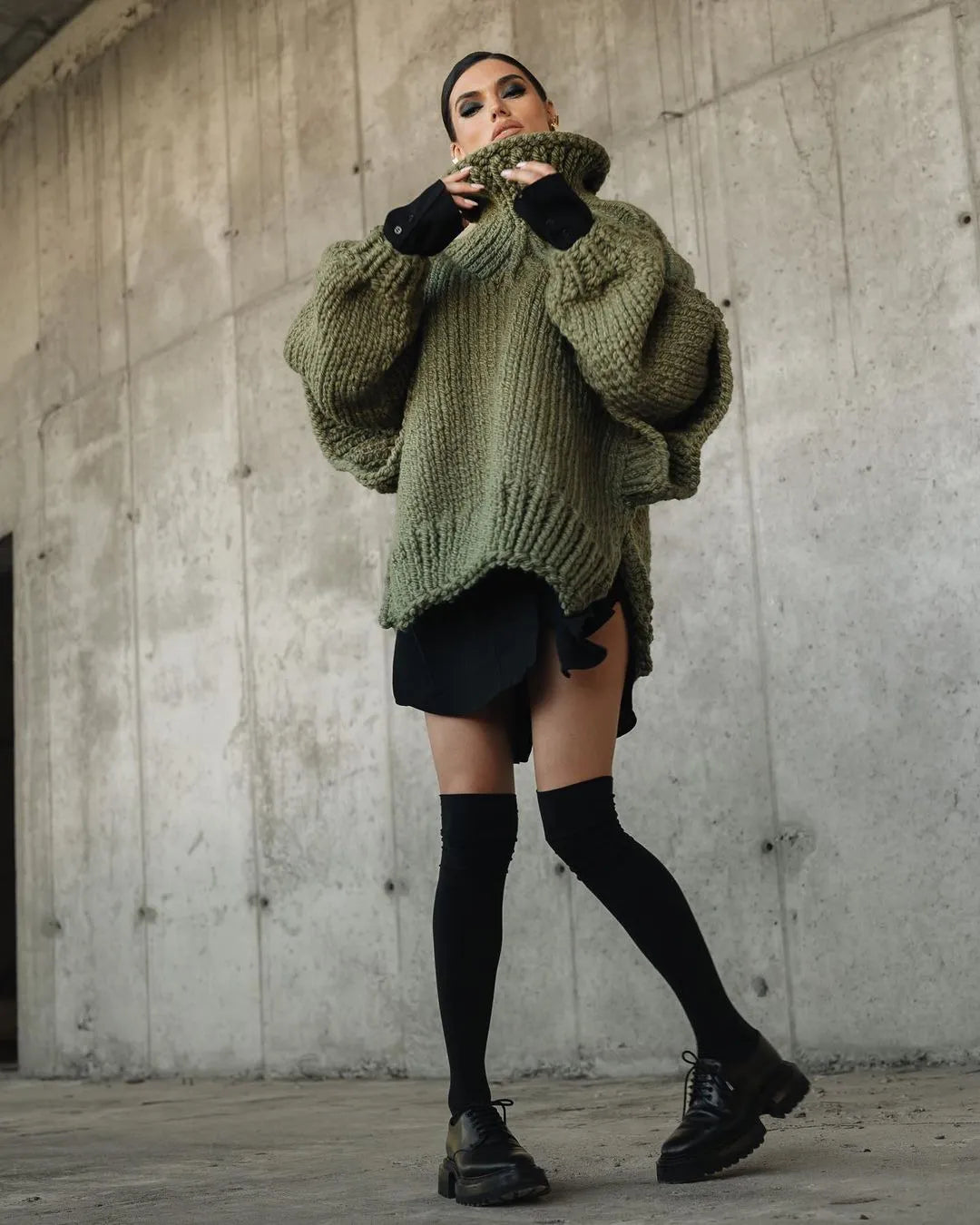 Robe pull oversize en maille pour femme