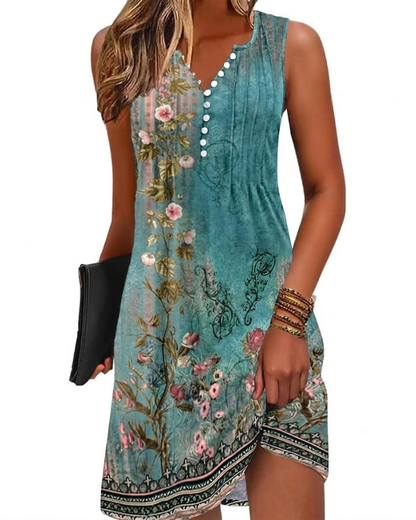 Robe trapèze mini à col en V pour femme