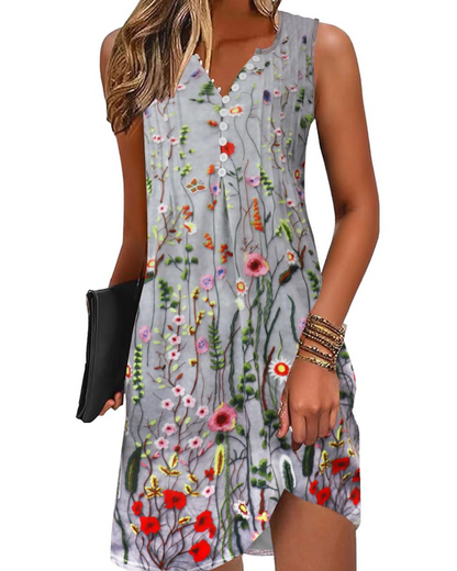 Robe trapèze mini à col en V pour femme