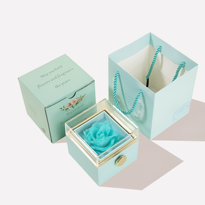 Rose éternelle avec collier gravé personnalisé