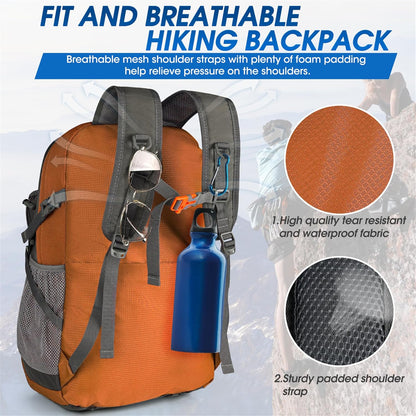 Sac à dos 40 L imperméable de randonnée et de camping — léger et pliable