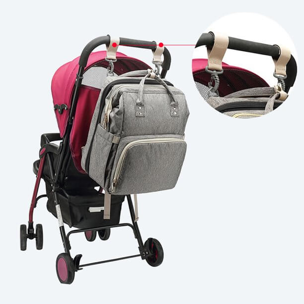 Sac à dos à langer convertible pour bébé avec couffin pliable – imperméable, multipoches