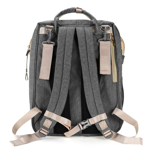 Sac à dos à langer convertible pour bébé avec couffin pliable – imperméable, multipoches