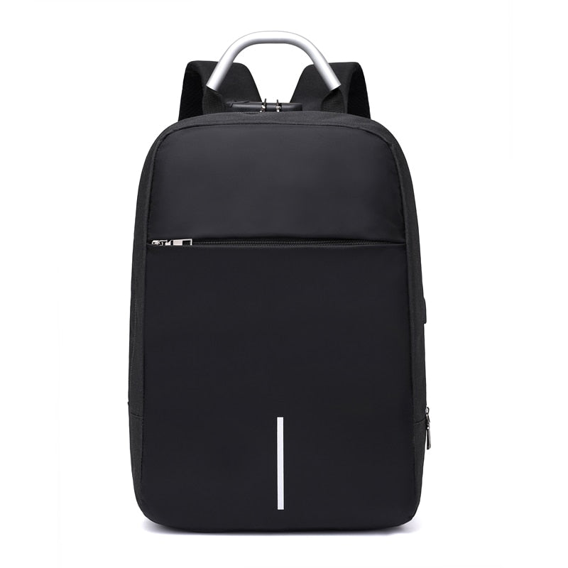 Sac à dos antivol pour ordinateur portable unisexe avec port de charge USB et fermetures éclair dissimulées