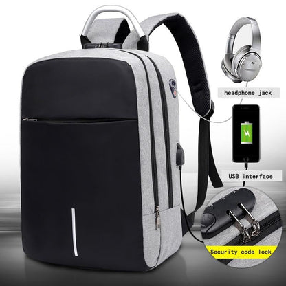 Sac à dos antivol pour ordinateur portable unisexe avec port de charge USB et fermetures éclair dissimulées