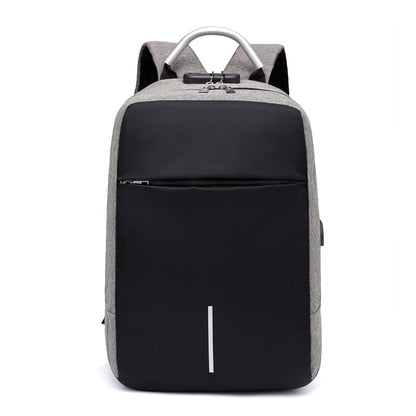 Sac à dos antivol pour ordinateur portable unisexe avec port de charge USB et fermetures éclair dissimulées