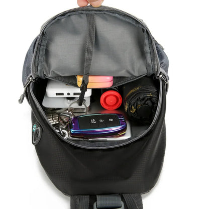 Sac à dos bandoulière anti-vol imperméable multipoches – sac de voyage léger porté croisé