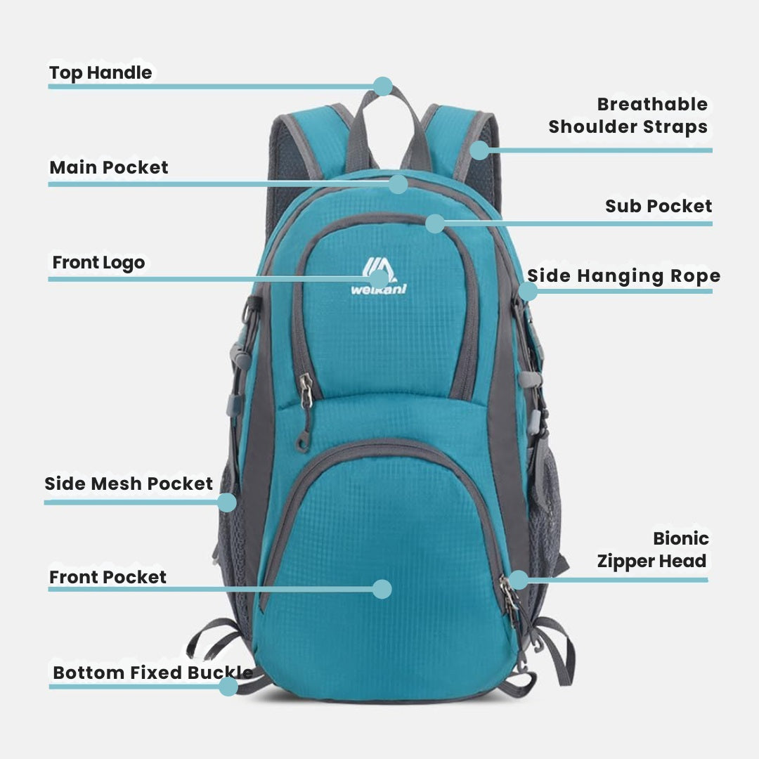 Sac à dos de plein air ultraléger et imperméable – sac à dos de journée léger pour la randonnée, le camping et le voyage