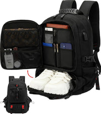 Sac à dos de voyage 60 L imperméable pour ordinateur portable avec port USB et compartiment à chaussures