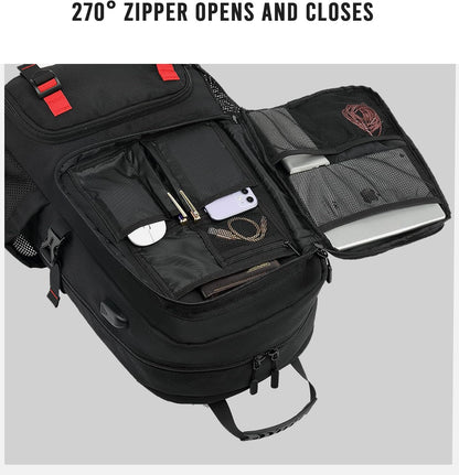 Sac à dos de voyage 60 L imperméable pour ordinateur portable avec port USB et compartiment à chaussures