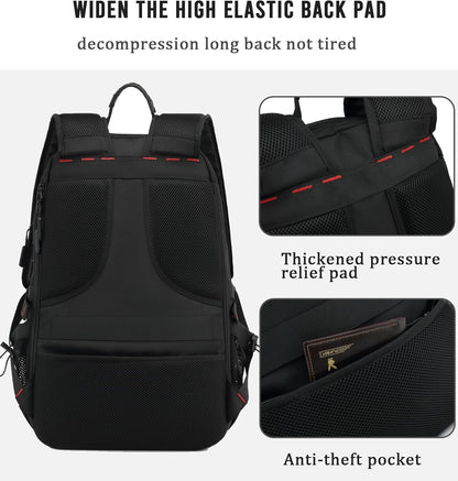 Sac à dos de voyage 60 L imperméable pour ordinateur portable avec port USB et compartiment à chaussures