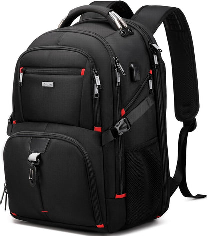 Sac à dos de voyage pour ordinateur portable unisexe 50 L, résistant à l'eau, très grand format