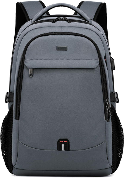 Sac à dos de voyage pour ordinateur portable unisexe résistant à l’eau avec port USB