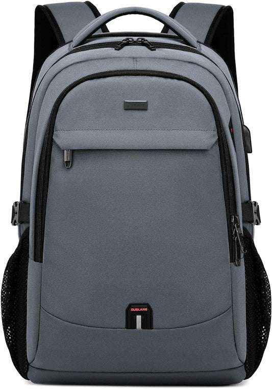 Sac à dos de voyage pour ordinateur portable unisexe résistant à l’eau avec port USB