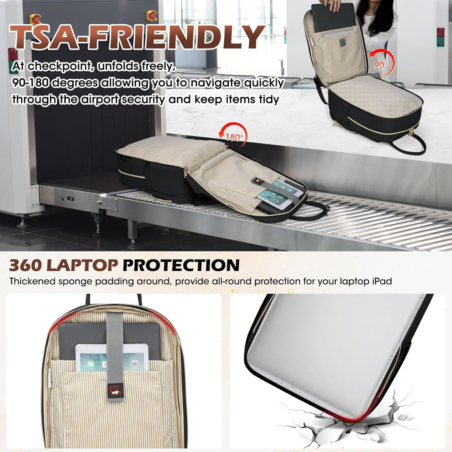 Sac à dos de voyage unisexe pour ordinateur portable, déperlant - 15,6
