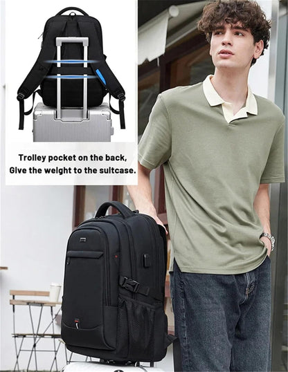 Sac à dos de voyage unisexe pour ordinateur portable, résistant à l’eau, avec organisation astucieuse