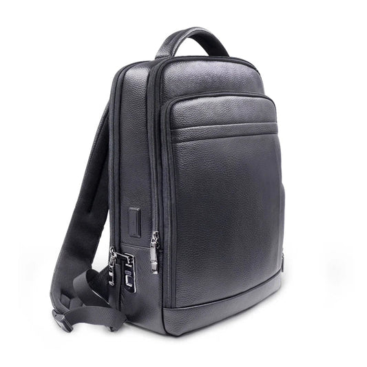 Sac à dos en cuir anti-vol pour homme avec serrure à empreinte digitale