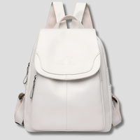 Sac à dos en cuir pour femme avec fermeture sécurisée et détail gaufré