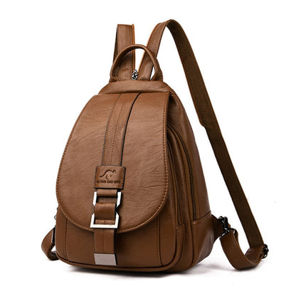 Sac à dos en cuir véritable pour femme