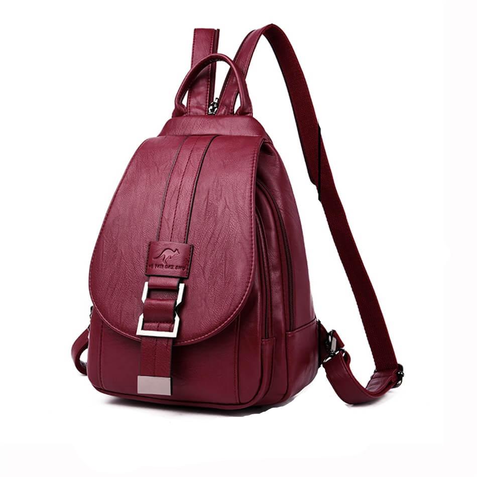 Sac à dos en cuir véritable pour femme