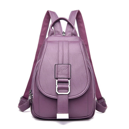 Sac à dos en cuir véritable pour femme
