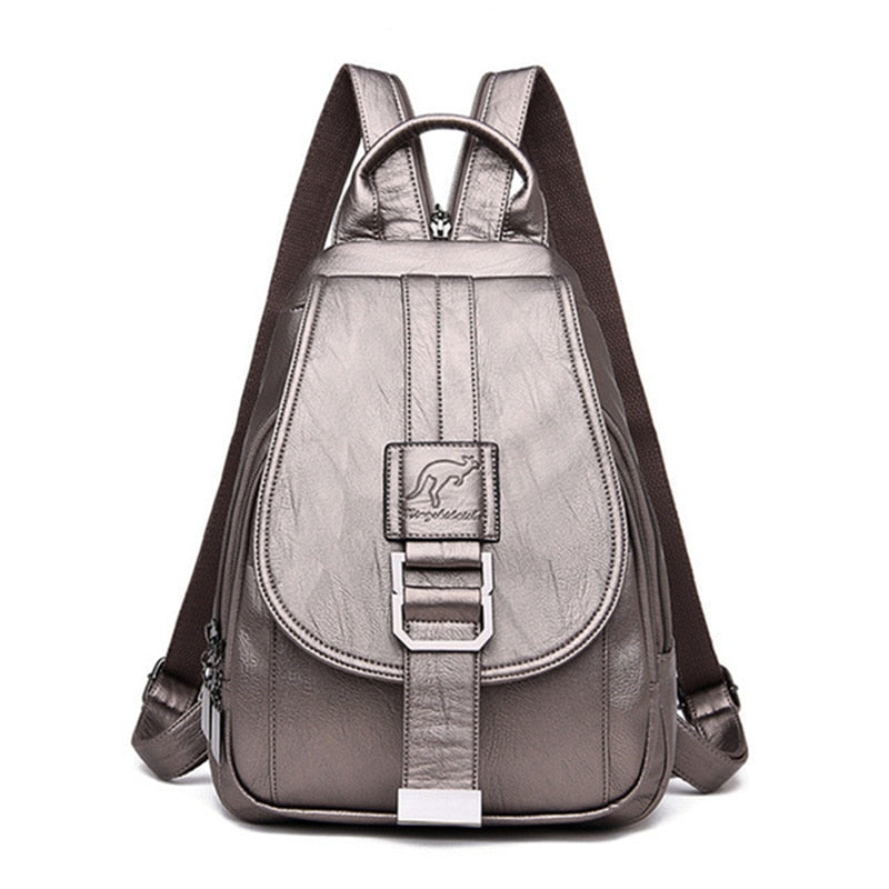 Sac à dos en cuir véritable pour femme