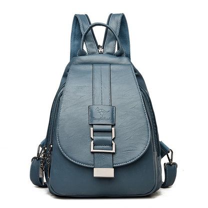 Sac à dos en cuir véritable pour femme