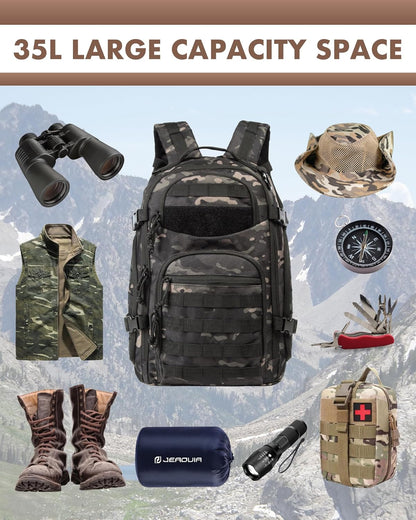 Sac à dos tactique 35 L mixte - système MOLLE et rangement pour ordinateur portable