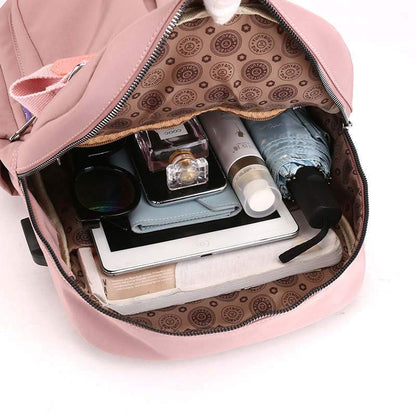 Sac à dos unisexe antivol résistant à l’eau avec port USB de recharge