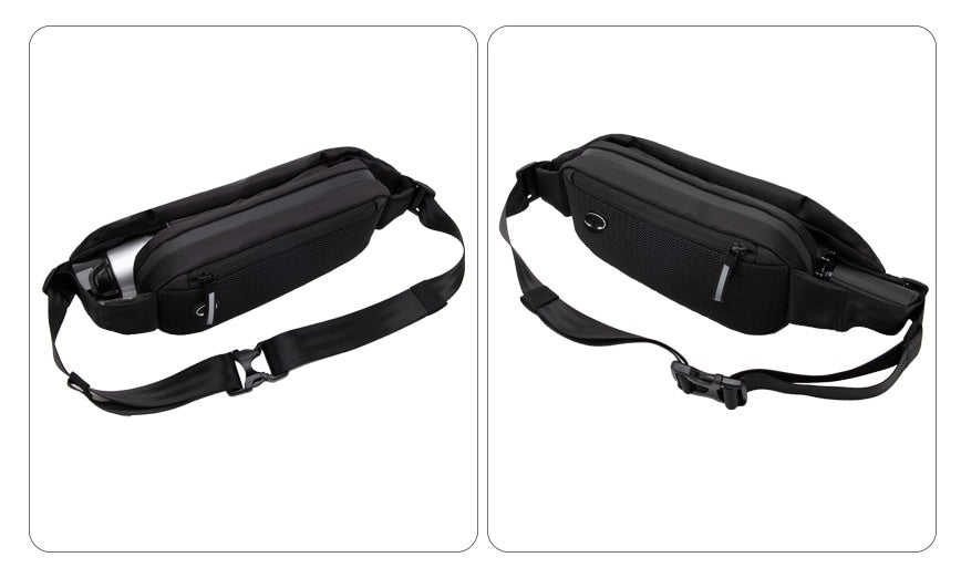 Sac banane unisexe déperlant multipoches pour le voyage et le sport