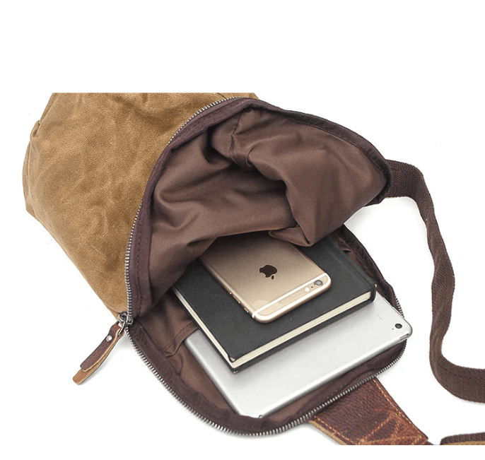 Sac bandoulière en toile déperlante avec poche antivol – multiporté