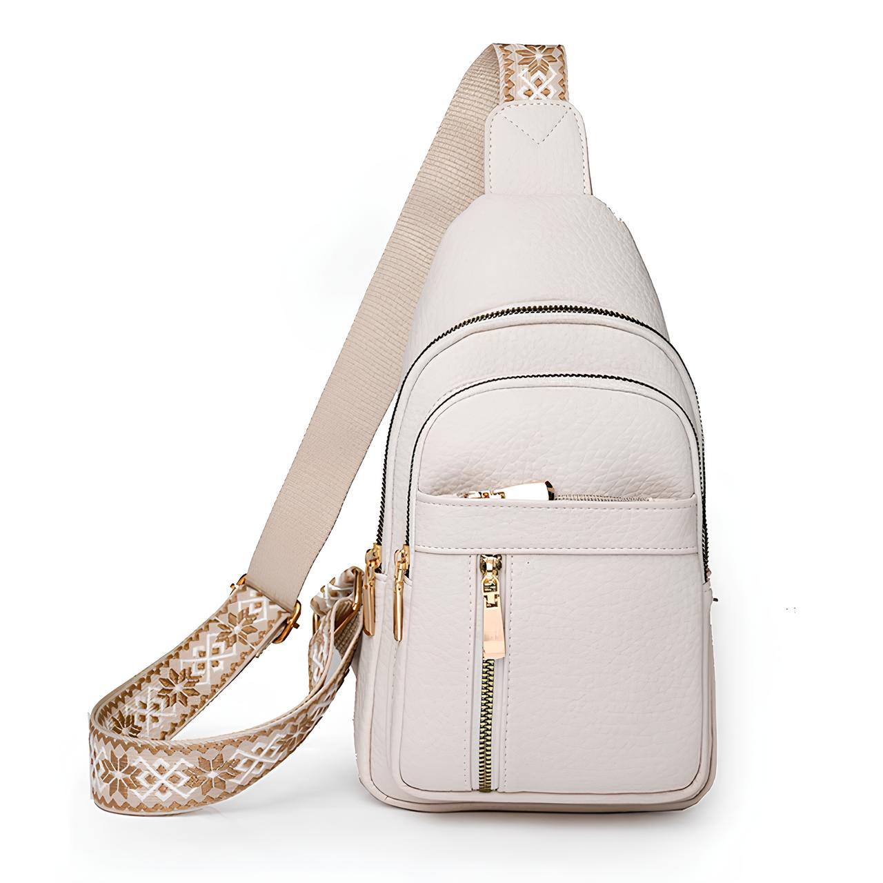 Sac bandoulière femme mono-sangle avec sangle à motif