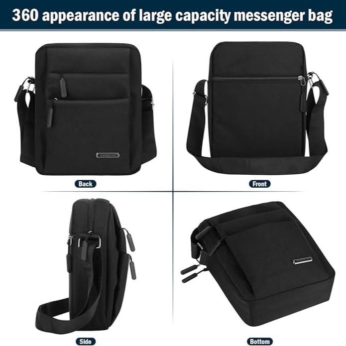 Sac bandoulière homme imperméable avec dispositif anti-vol