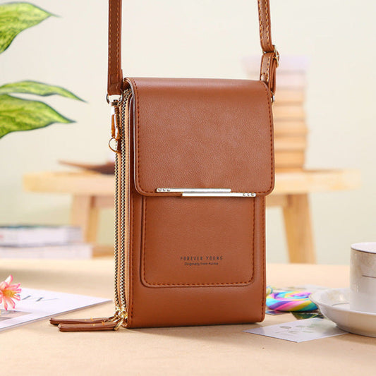 Sac bandoulière porte-téléphone pour femme avec poche à écran tactile