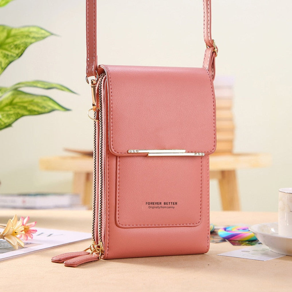Sac bandoulière porte-téléphone pour femme avec poche à écran tactile