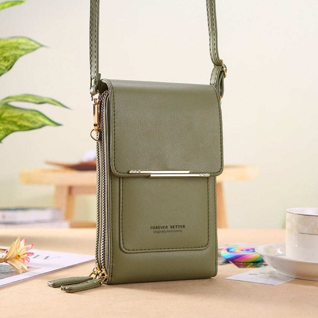 Sac bandoulière porte-téléphone pour femme avec poche à écran tactile