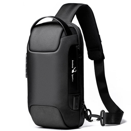 Sac bandoulière pour homme antivol résistant à l’eau avec port de charge USB