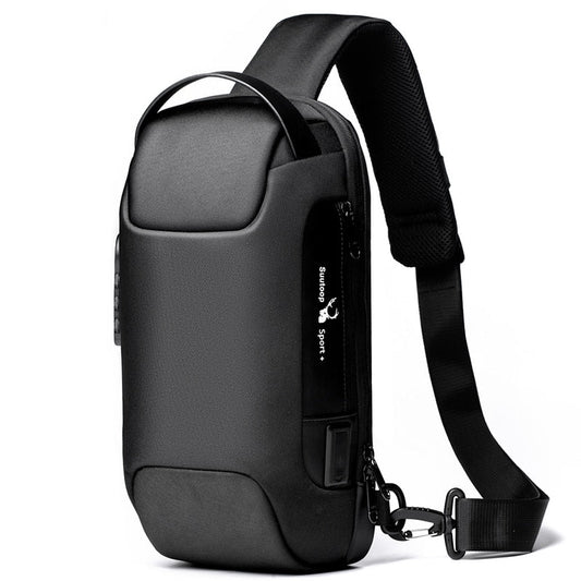 Sac bandoulière pour homme antivol résistant à l’eau avec port de charge USB
