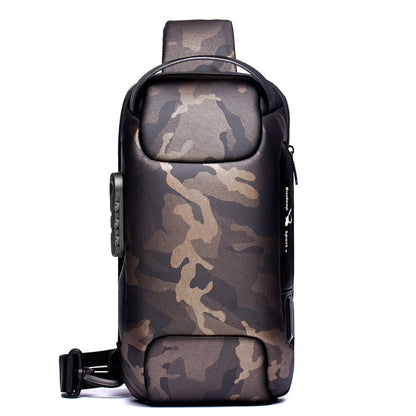 Sac bandoulière pour homme antivol résistant à l’eau avec port de charge USB
