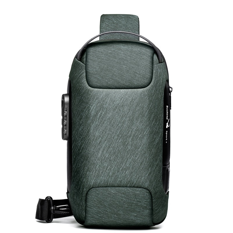 Sac bandoulière pour homme antivol résistant à l’eau avec port de charge USB